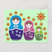 Russisch Matryoshka Dolls Briefkaarten (Voorkant)