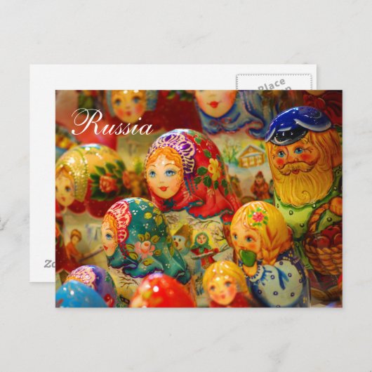 Russisch matryoshka's Briefkaart (Voorkant / Achterkant)