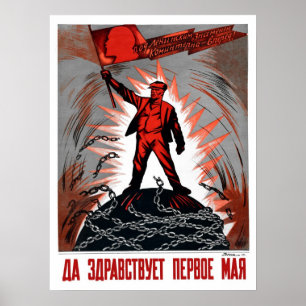 Russisch mei 1 socialistisch Lenin gelieerd Poster