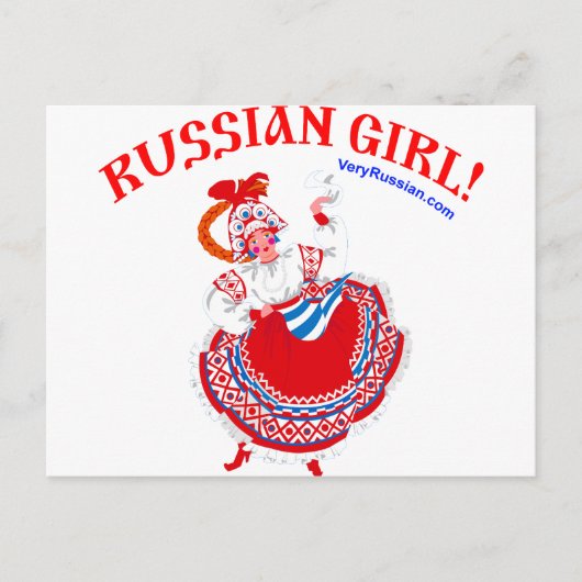 Russisch meisje! briefkaart (Voorkant)