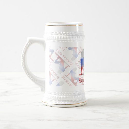 Russisch meisje Silhouette vlag Bierpul (Links)