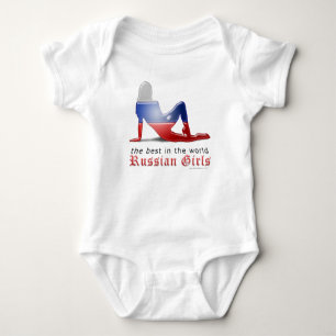Russisch meisje Silhouette vlag Romper