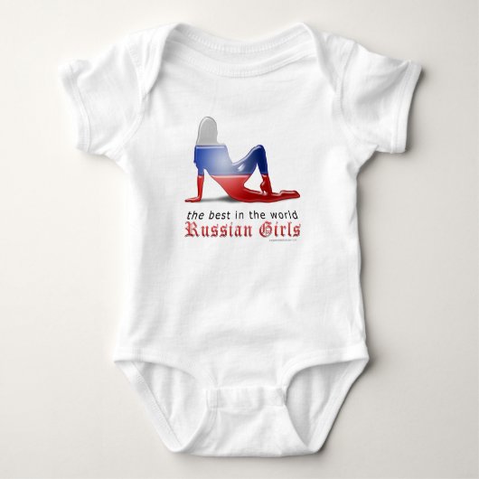 Russisch meisje Silhouette vlag Romper (Voorkant)