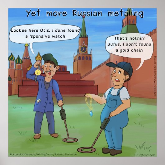 Russisch Metal-Ing Funny Poster van Rick London (Voorkant)