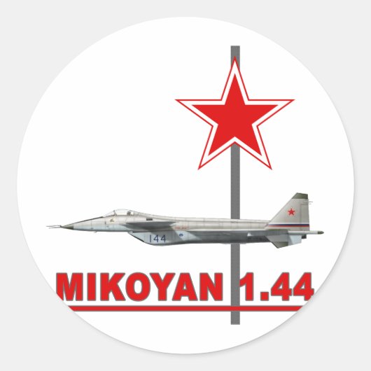 Russisch Mig-1.44 Ronde Sticker (Voorkant)