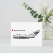 Russisch Mikoyen-Gurevich MiG-15Bis Briefkaart (Staand voorkant)