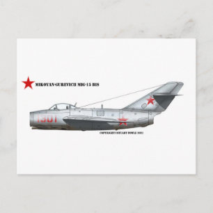 Russisch Mikoyen-Gurevich MiG-15Bis Briefkaart