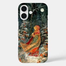 Russisch mooi meisje, volksschilderkunst iPhone 16 hoesje
