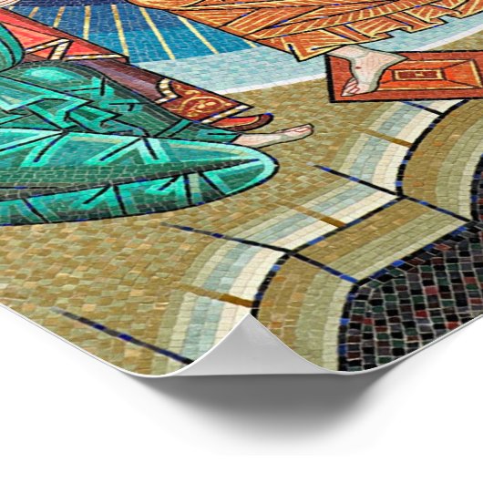 Russisch mozaïekpictogram poster (Hoek)