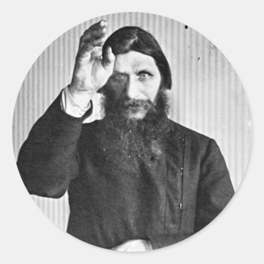 Russisch Mystic Grigori Yefimovich Rasputin Ronde Sticker (Voorkant)
