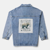Russisch Nana Beer wild dier Denim Jacket (Achterkant)