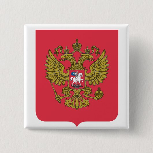 Russisch nationaal embleem vierkante button 5,1 cm (Voorkant)