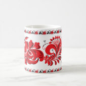 Russisch nationaal patroon mok rood zwart (Center)