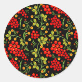 Russisch nationaal patroon ronde sticker (Voorkant)