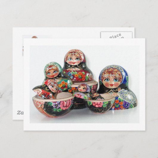 Russisch Nesting Doll Briefkaart (Voorkant / Achterkant)