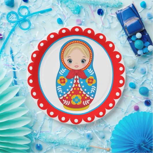 Russisch Nesting Doll Matryoshka-Bord Papieren Bordje (Feest)