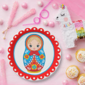 Russisch Nesting Doll Matryoshka-Bord Papieren Bordje (Feest)