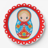 Russisch Nesting Doll Matryoshka-Bord Papieren Bordje (Voorkant)