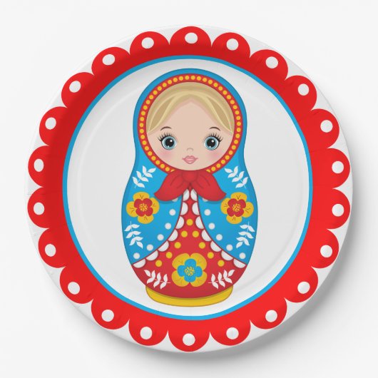 Russisch Nesting Doll Matryoshka-Bord Papieren Bordje (Voorkant)