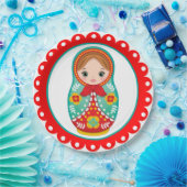 Russisch Nesting Doll Matryoshka-Bord Papieren Bordje (Feest)