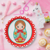 Russisch Nesting Doll Matryoshka-Bord Papieren Bordje (Feest)
