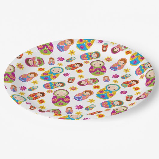 Russisch Nesting Doll Matryoshka-Bord Papieren Bordje (Gekanteld)