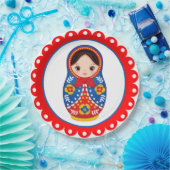 Russisch Nesting Doll Matryoshka-Bord Papieren Bordje (Feest)