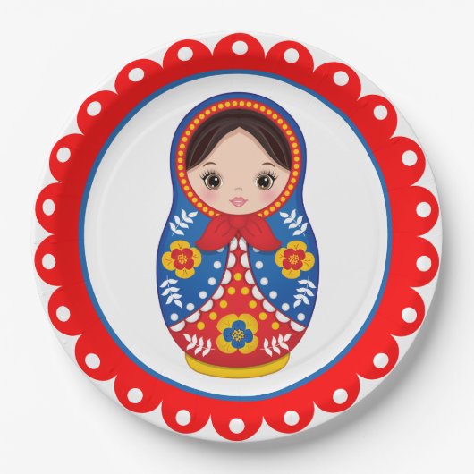 Russisch Nesting Doll Matryoshka-Bord Papieren Bordje (Voorkant)
