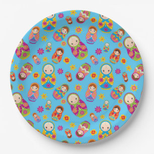 Russisch Nesting Doll Matryoshka-Bord Papieren Bordje