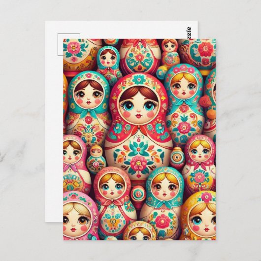 Russisch nestpop briefkaart (Voorkant / Achterkant)