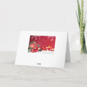 Russisch Nieuwjaar - rode kerstballen, sparren Feestdagen Kaart (Achterkant)