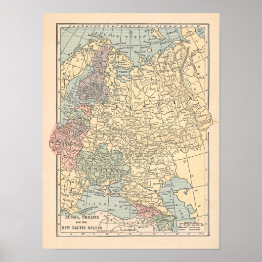 Russisch Oekraïne -  plattegrond 1923 Poster (Voorkant)