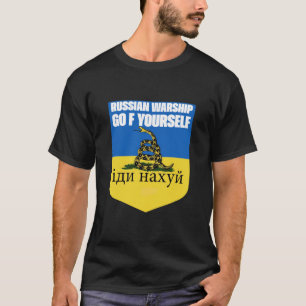 Russisch oorlogsschip gaat door uzelf slangenvlag  t-shirt