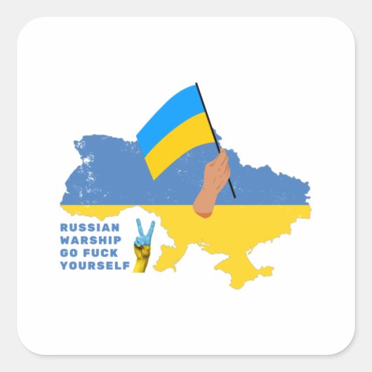 Russisch oorlogsschip gaat naar Classic Vierkante Sticker (Voorkant)