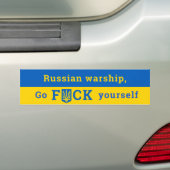 Russisch oorlogsschip gaat uzelf Oekraïne steunen Bumpersticker (Op auto)