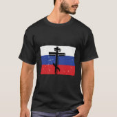 Russisch-orthodox Christelijk Vlaggenkruis T-shirt (Voorkant)