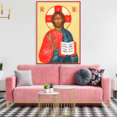 Russisch-orthodox icoon van Jezus Christus Canvas Afdruk (Insitu (Woonkamer))