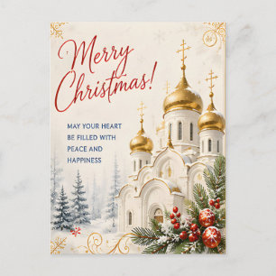 Russisch-orthodox kerstfeest gouden koepel vrede w briefkaart
