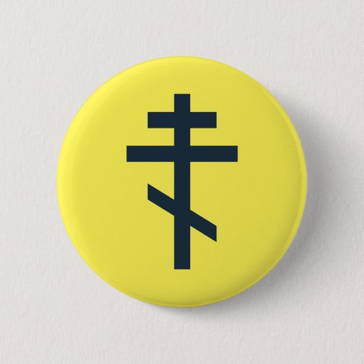 Russisch-orthodox kruis ronde button 5,7 cm (Voorkant)