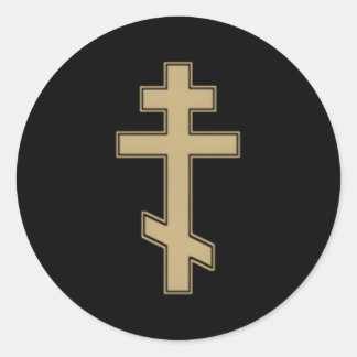 Russisch-Orthodox Kruis Slavisch-Byzantijns Kruis Ronde Sticker