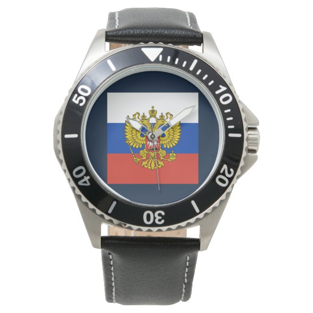 Russisch-orthodoxe Amerikaanse vlag Horloge (Voorkant)