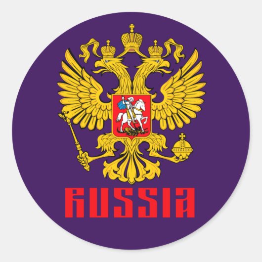Russisch-orthodoxe Amerikaanse vlag Ronde Sticker (Voorkant)
