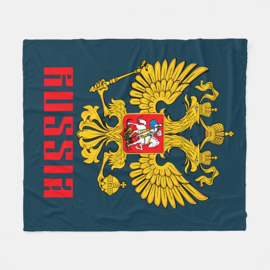 Russisch-orthodoxe Eagle Flag Fleece Deken (Voorkant (Horizontaal))