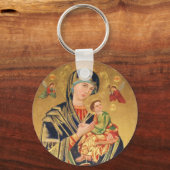 Russisch-Orthodoxe icoon - Maagd Maria en kindje J Sleutelhanger (Voorkant)