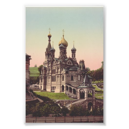 Russisch-orthodoxe Kerk in Moskou Foto Afdruk (Voorkant)