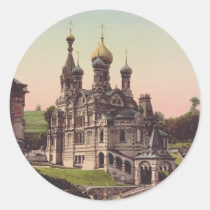 Russisch-orthodoxe Kerk in Moskou Ronde Sticker