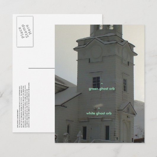 Russisch-orthodoxe kerk met Ghost Orbs Aankondigingskaart (Voorkant / Achterkant)