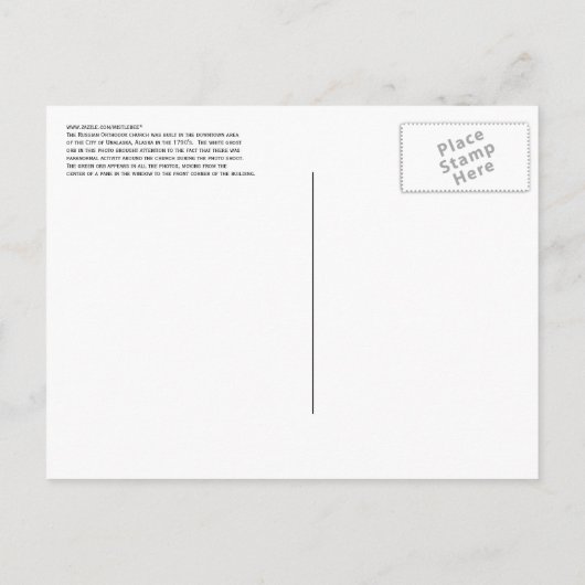 Russisch-orthodoxe kerk met Ghost Orbs Aankondigingskaart (Achterkant)