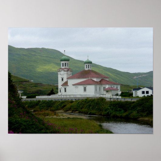 Russisch-orthodoxe kerk op het eiland Unalaska Poster (Voorkant)
