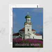 Russisch-orthodoxe kerk~ Unalaska, AK Briefkaart (Voorkant / Achterkant)
